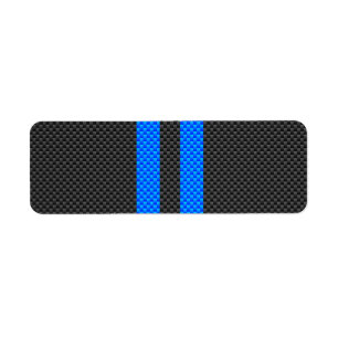 Sporty Sky Blue Carbon Fibre Style Racing Stripes