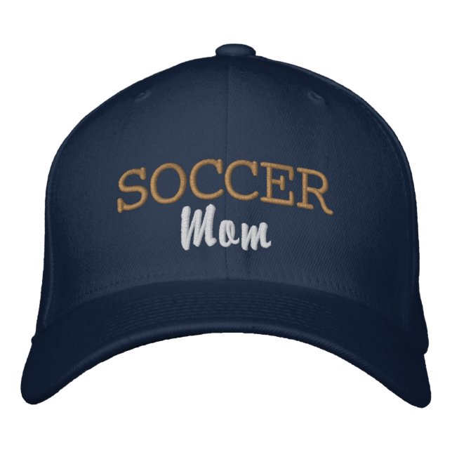 Sporty Soccer Mom Embroidered Baseball Cap (Front)
