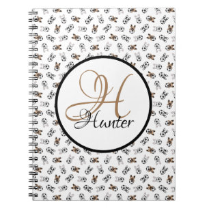 Sporty Soccer Puppies Monogrammed Notebook