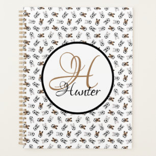 Sporty Soccer Puppies Monogrammed Planner