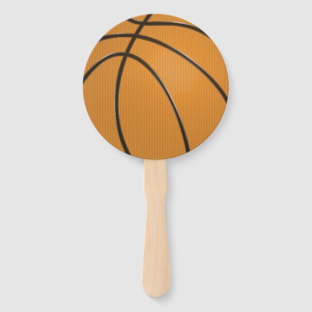 Sporty Stylized Basketball Hand Fan (Front)