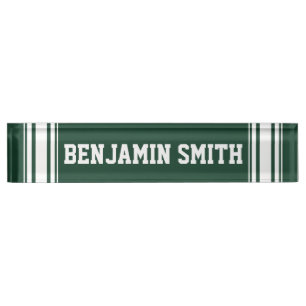 Sporty Team Jersey Stripes with Custom Name Nameplate