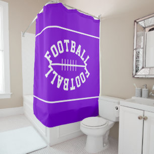 Sporty White FOOTBALL Stripes On Bright Purple