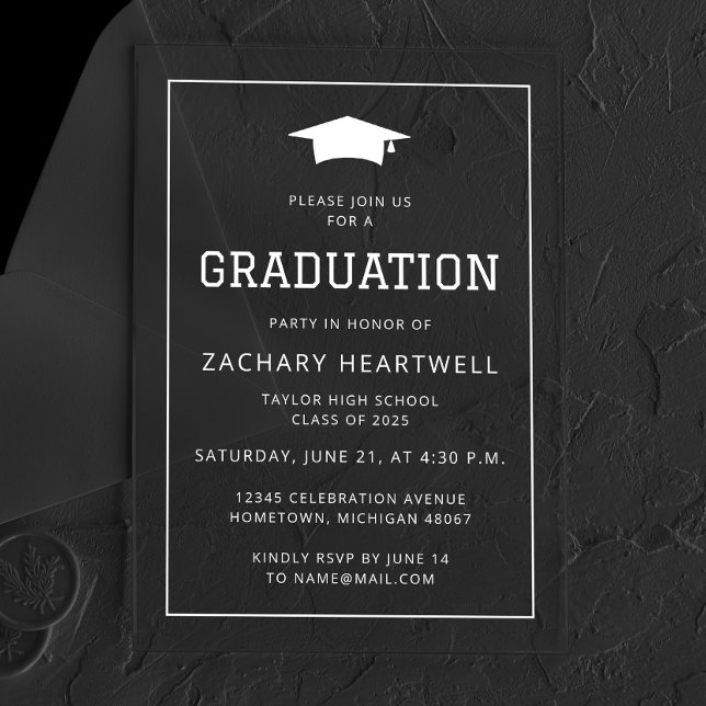 Sporty White Graduation Party Invitation (Creator Uploaded)