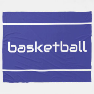 Sporty White PICKLEBALL Text Stripes On Deep Navy Fleece Blanket