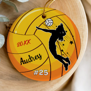 Sporty Youth Volleyball Player Keepsake Ceramic Ornament