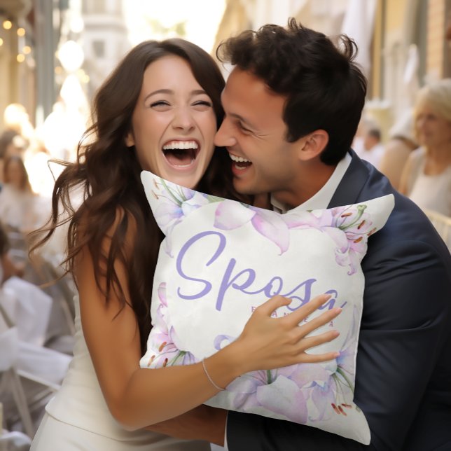 Sposa Personalized Italian Gift for the Bride Throw Pillow (Creator Uploaded)