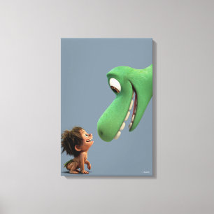 Spot And Arlo Head In Clouds Canvas Print