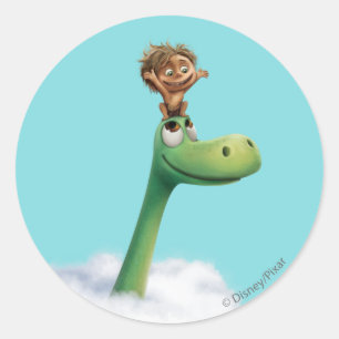 Spot And Arlo Head In Clouds Classic Round Sticker