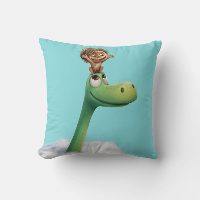 Spot And Arlo Head In Clouds Throw Pillow (Front)