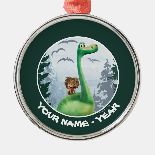 Spot And Arlo In Forest Metal Ornament (Front)