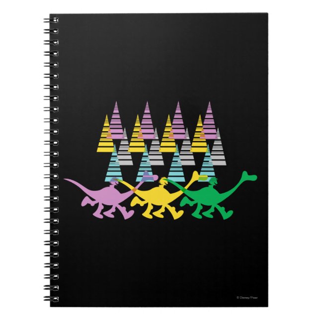 Spot and Arlo Purple Yellow Green Trees Notebook (Front)