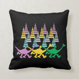 Spot and Arlo Purple Yellow Green Trees Throw Pillow