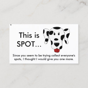 Spot Dog Taking Up Parking Spots Bad Driver Note Business Card