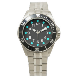 Spot Markers - Cyan and White on Black Watch