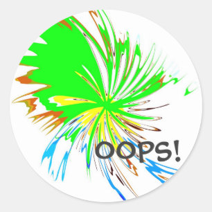 spot oops classic round sticker