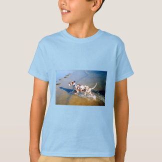Spot paddling at the seaside dog T-Shirt
