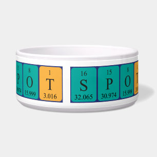Spot periodic table name pet bowl 1A