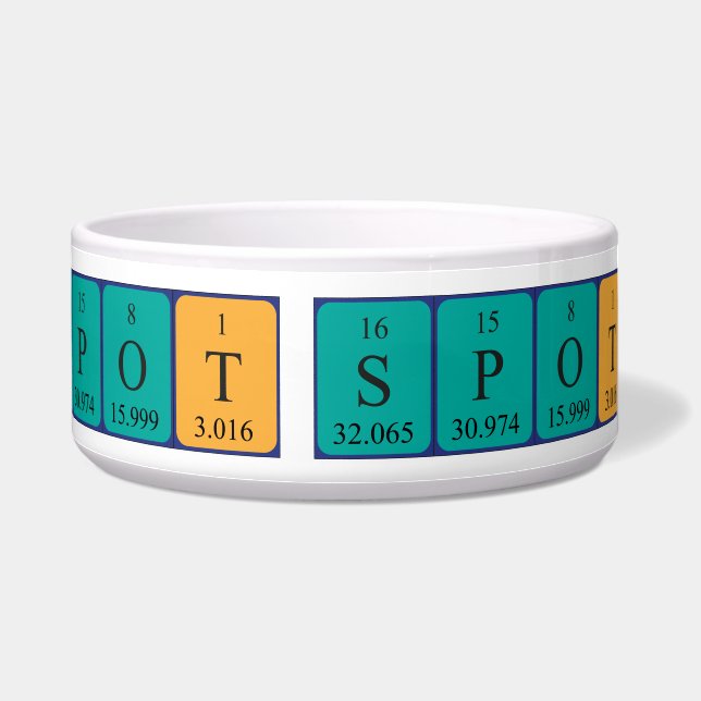 Spot periodic table name pet bowl 1A (Right)