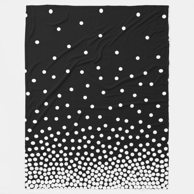 Spot Shaded 240816 - White and Black Fleece Blanket (Front)