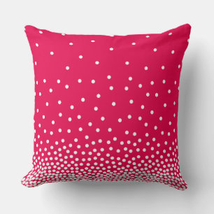 Spot Shaded 240816 - White and #e60049 Pink Red Throw Pillow