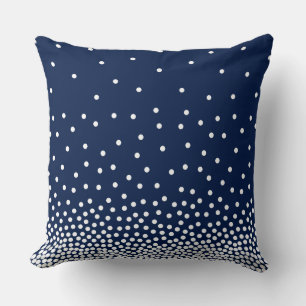 Spot Shaded 240816 - White and Midnight Blue Throw Pillow