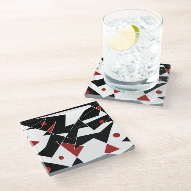 Spot the Red Balls  Glass Coaster (Angled)