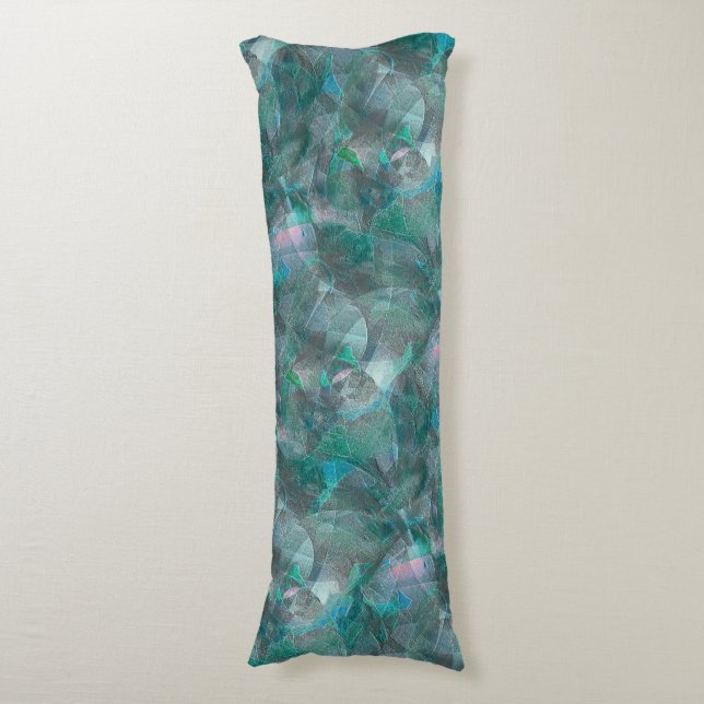 Spoted greenish cyan over unfinished wall plaster  body pillow (Front Vertical)