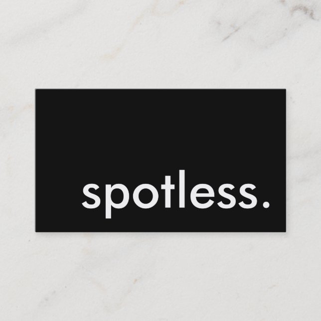 spotless. business card (Front)