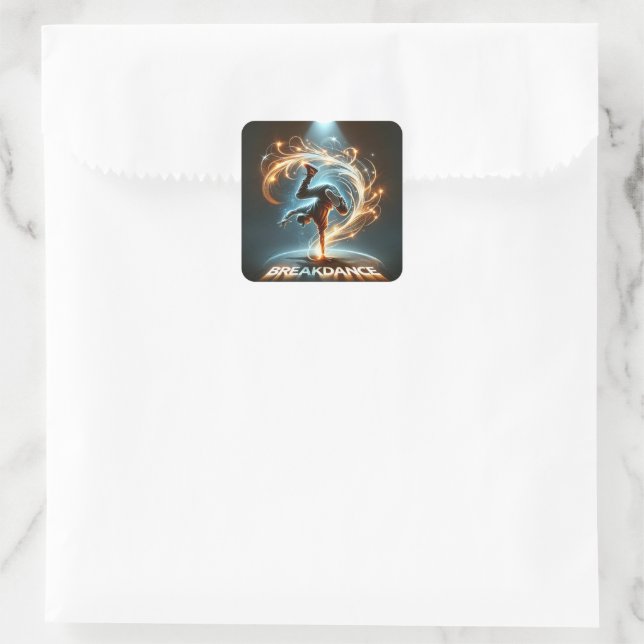 "Spotlight Groove" - ​​dancing in the spotlight! Square Sticker (Bag)