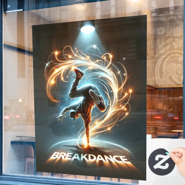 "Spotlight Groove" - ​​dancing in the spotlight! Window Cling (Cafe Window)