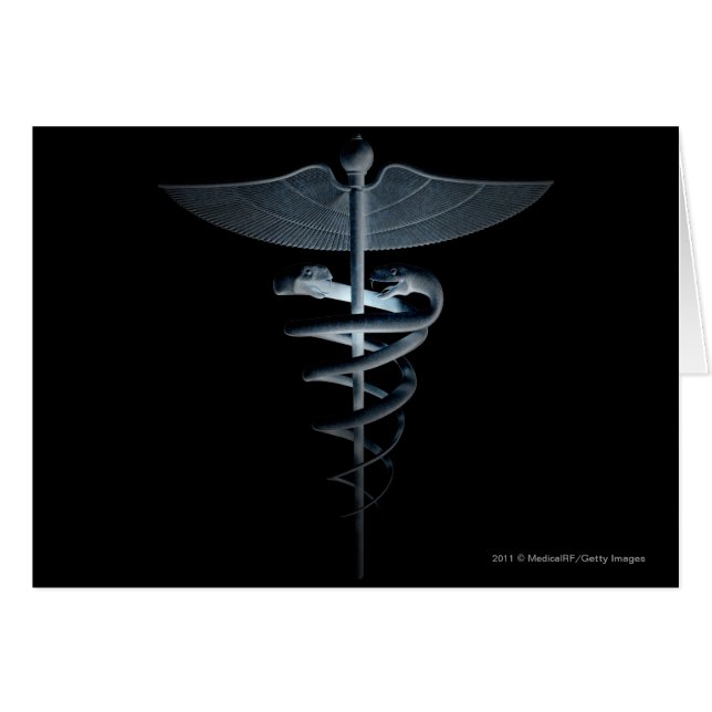 Spotlight on a medical caduceus (Front Horizontal)