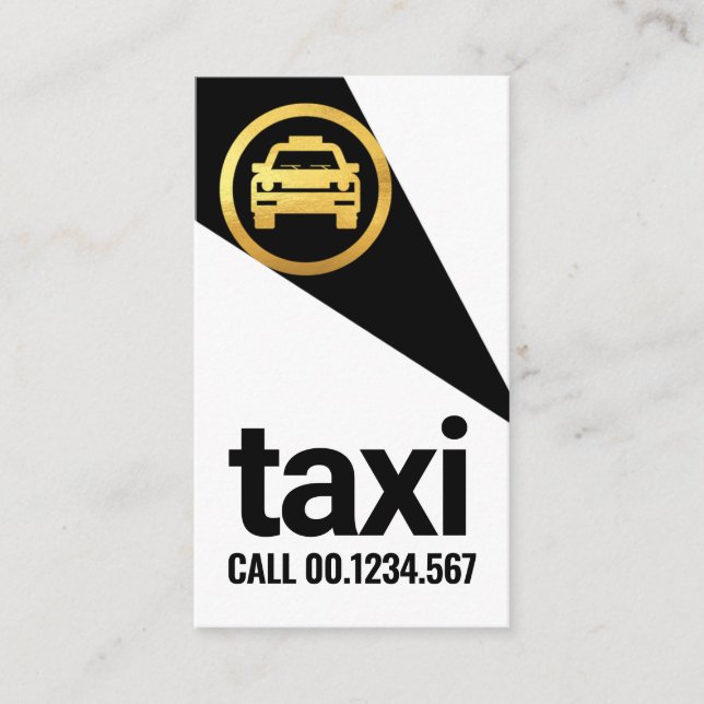Spotlight On Gold Taxi Business Card (Front)