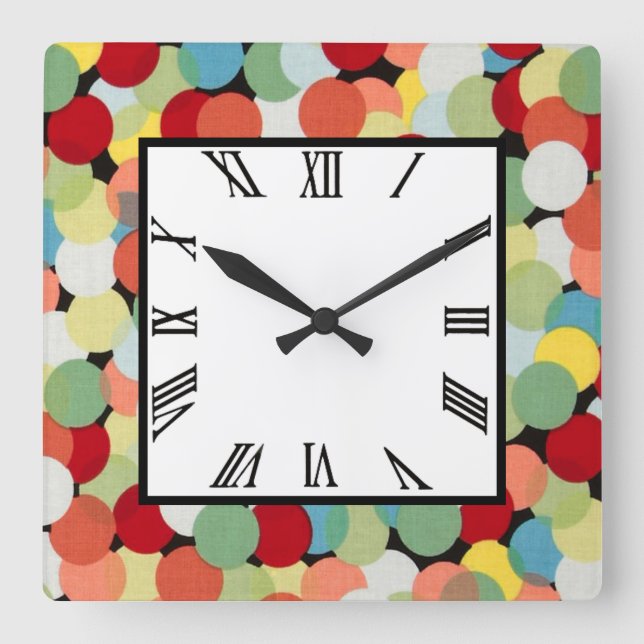 Spotlight Retro Square Wall Clock (Front)