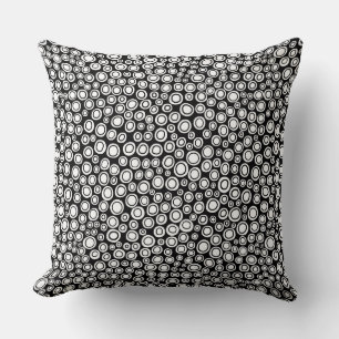 Spots 071215 - White on Black Throw Pillow