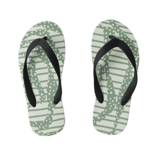 Spots and Stripes 2 - Green Kid's Flip Flops