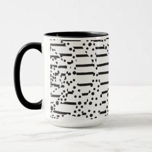 Spots and Stripes 2 in Black and White Mug