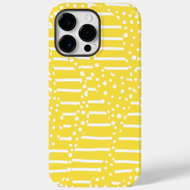 Spots and Stripes 2 - Lemon Yellow and White Case-Mate iPhone Case (Back)