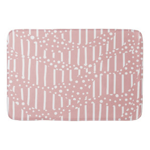 Spots and Stripes 2 - Pink and White Bath Mat