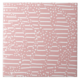 Spots and Stripes 2 - Pink and White Tile