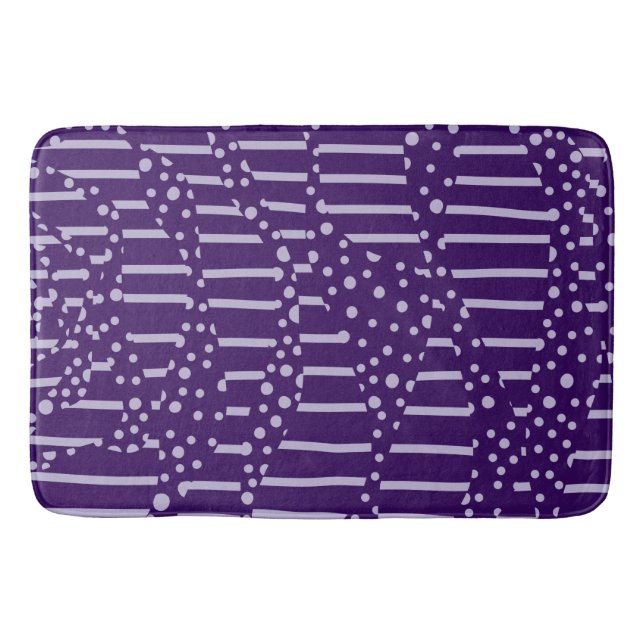 Spots and Stripes 2 - Purple Bath Mat (Front)
