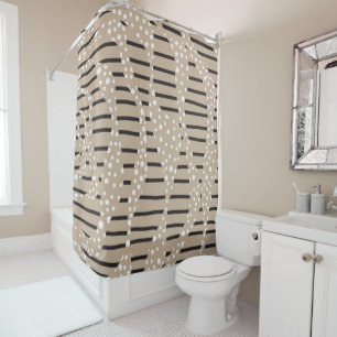 Spots and Stripes 2 - Taupe, Black and White