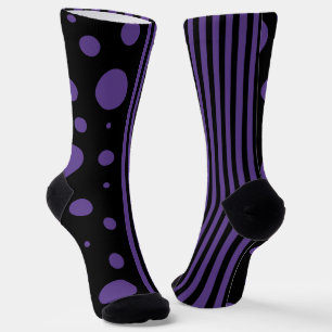 Spots and Stripes in Purple and Black Socks