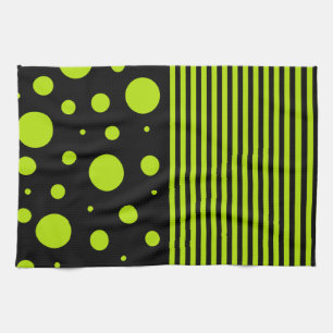 Spots and Stripes - Lime Green Kitchen Towel