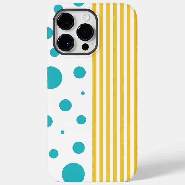 Spots and Stripes - Turquoise and Yellow Case-Mate iPhone Case (Back)
