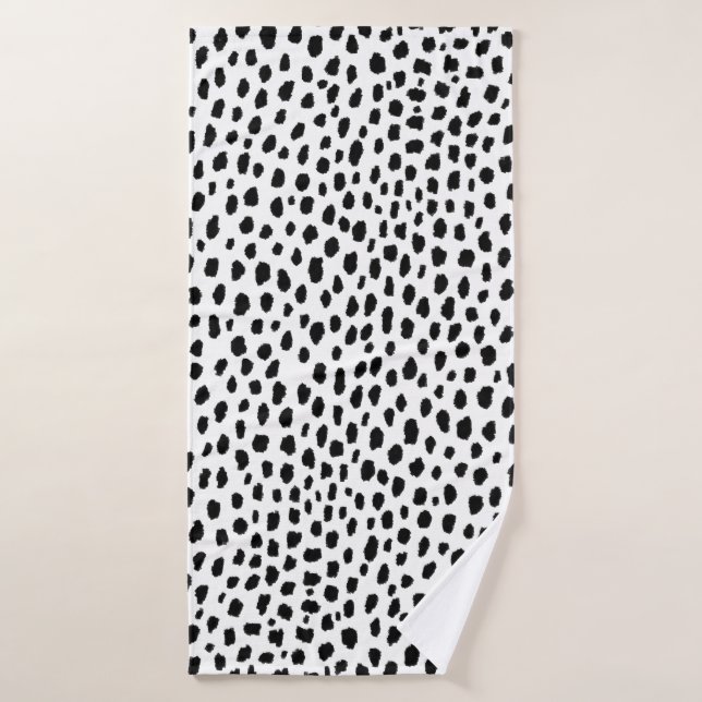 Spots dalmatiens (noir/blanc) (Serviette de bain)
