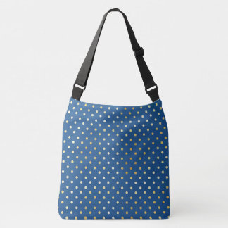 Spots Dots and Polka Dots Gold Blue Crossbody Bag