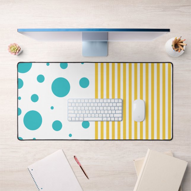 Spots et rayures - Turquoise et Jaune (Bureau 1)