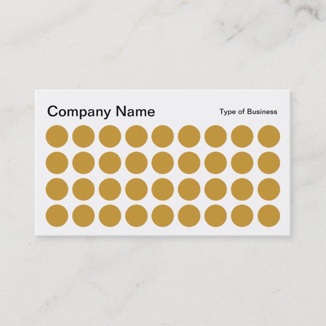 Spots - Golden on White Business Card (Front)