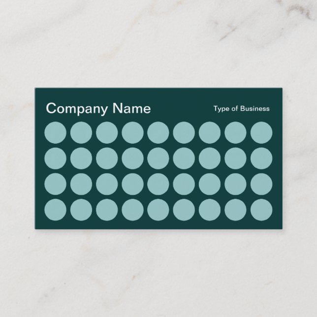 Spots - Lt Blue Green on Dk Green Business Card (Front)